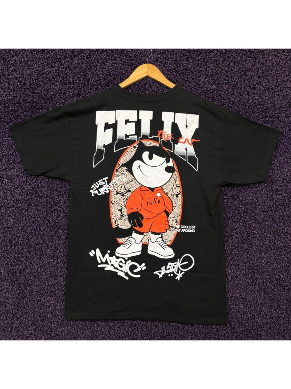 Felix the Urban Cat The Coolest Cat Around Cartoon T-Shirt L